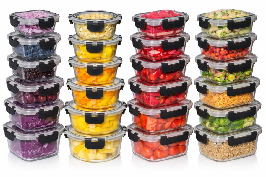 Spring Sale Glass Food Storage Containers Set 10-Pack BPA-Free & Leak-Proof Multicolor Kitchen Utensils for Meal Prep, Microwave, Oven, Freezer, Dishwasher Use Reusable Stackable Portable