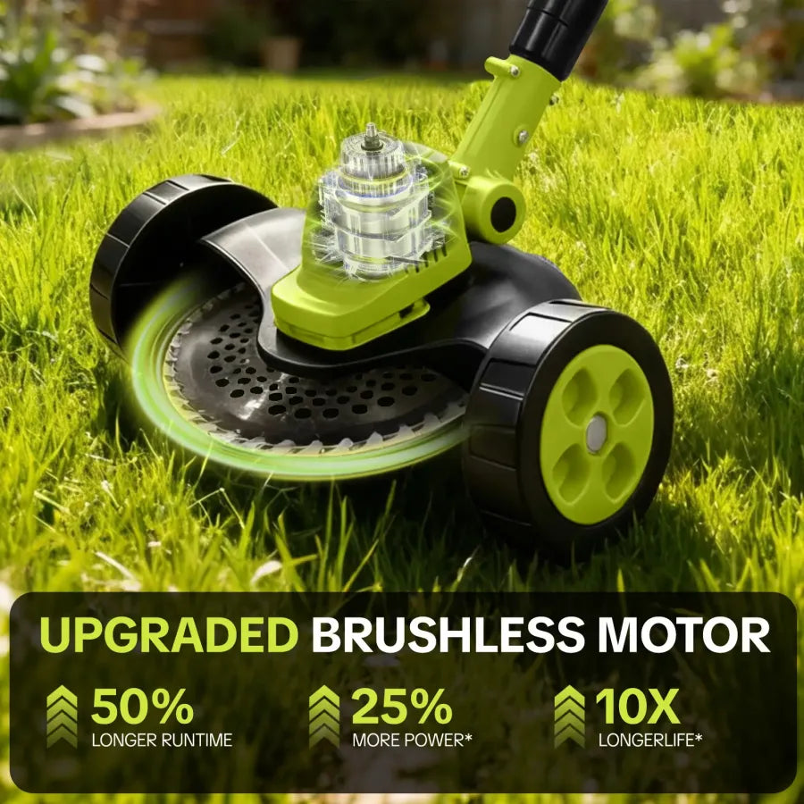 3-in-1 Cordless Lawn Mower with 2×21V Batteries