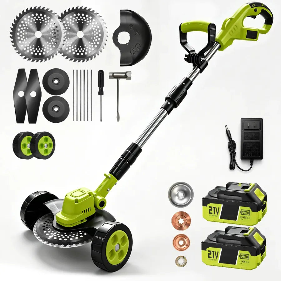 3-in-1 Cordless Lawn Mower with 2×21V Batteries
