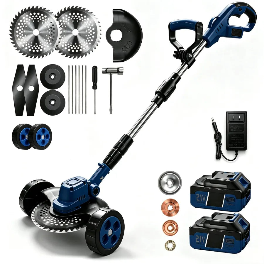 3-in-1 Cordless Lawn Mower with 2×21V Batteries