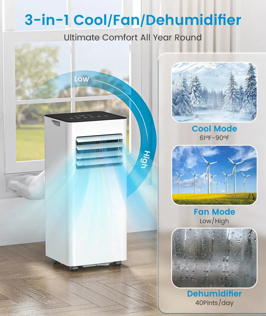 8,000/10,000 BTU Portable Air Conditioner — Covers up to 450 sq. ft.