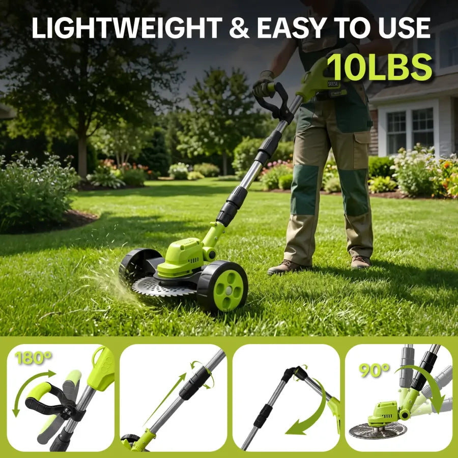 3-in-1 Cordless Lawn Mower with 2×21V Batteries