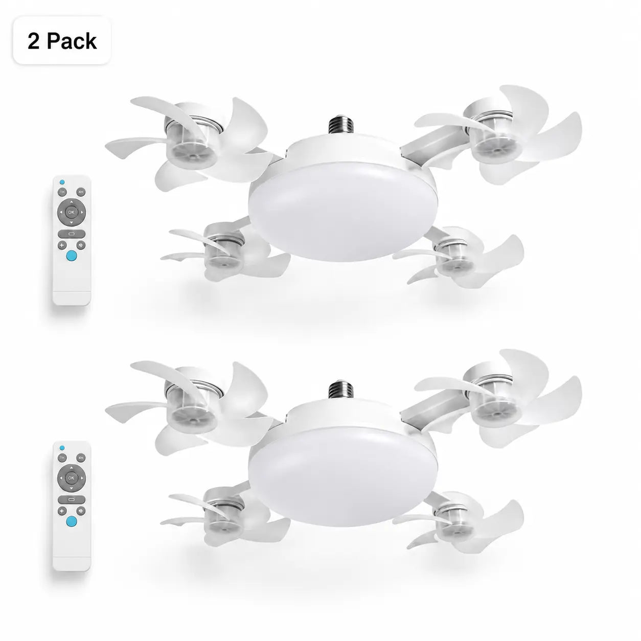 19.69" Screw-In Foldable Ceiling Fan Light with Remote (E26/E27 Socket)