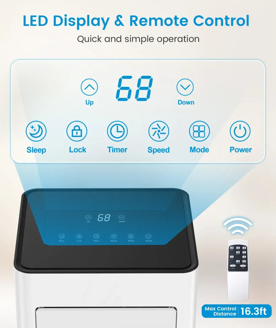 8,000/10,000 BTU Portable Air Conditioner — Covers up to 450 sq. ft.