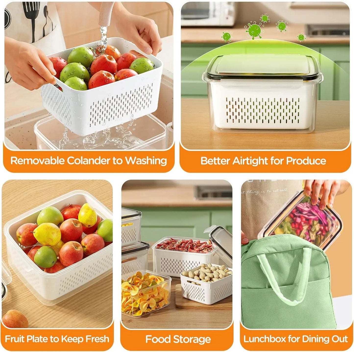 8/12/16 Pack Premium Food Storage Containers - Airtight, Leak-Proof, Microwave, Oven, Freezer and Dishwasher Safe - BPA Free, Stain-Resistant, Easy-Clean Design for Meal Prep and Bento Boxes,Fridge Organizers Stackable Plastic Durable Solid Set Kitchen