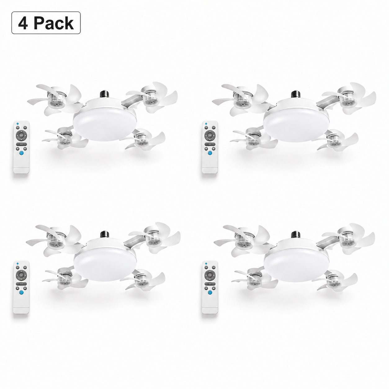 19.69" Screw-In Foldable Ceiling Fan Light with Remote (E26/E27 Socket)