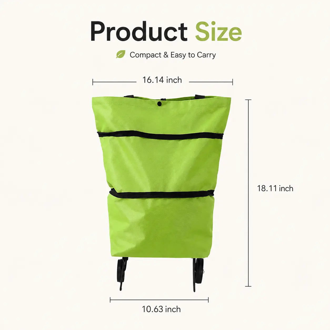 Summer sale：【10inch*18inch】Foldable Shopping Trolley Bag with Wheels, Portable Reusable Grocery Tote, Lightweight Rolling Shopping Cart Bag with Carry Handles for Supermarket, Travel, Laundry and Daily Use