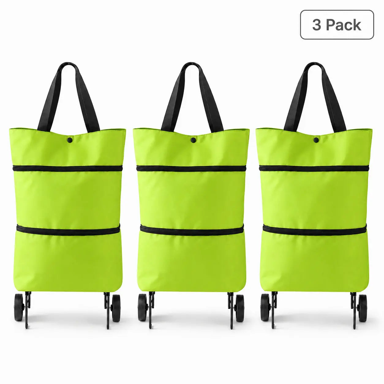 Summer sale：【10inch*18inch】Foldable Shopping Trolley Bag with Wheels, Portable Reusable Grocery Tote, Lightweight Rolling Shopping Cart Bag with Carry Handles for Supermarket, Travel, Laundry and Daily Use