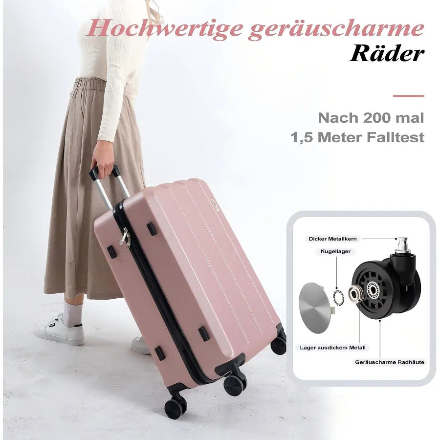 Koffer-Set (20", 24", 28") Trolley-Set 5-teilig Reiseset Rollenkoffer