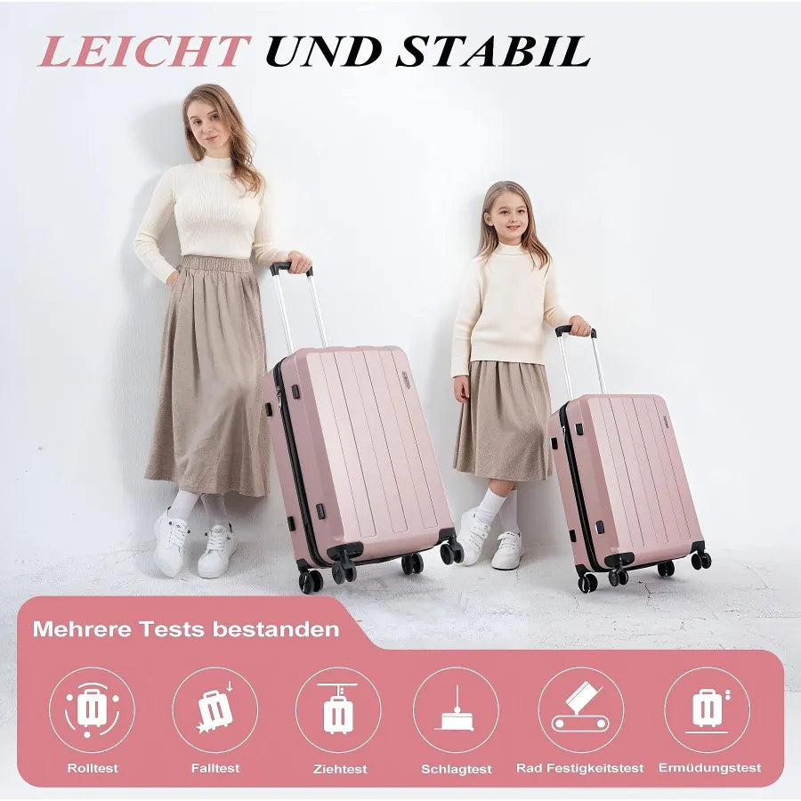 Koffer-Set (20", 24", 28") Trolley-Set 5-teilig Reiseset Rollenkoffer